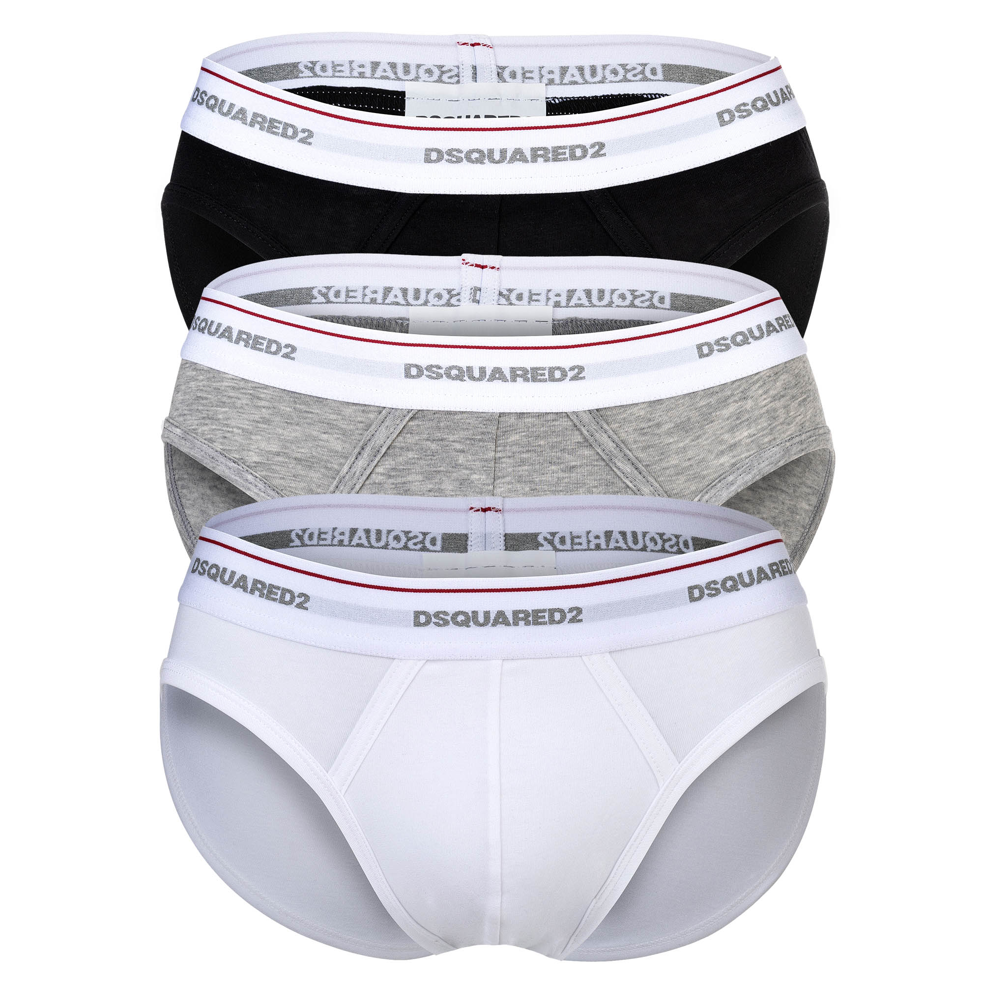 DSQUARED2 Herren Slips, 3er Pack - 3-Pack Brief, Cotton Stretch, Logobund