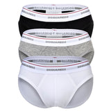DSQUARED2 Herren Slips, 3er Pack - 3-Pack Brief, Cotton Stretch, Logobund