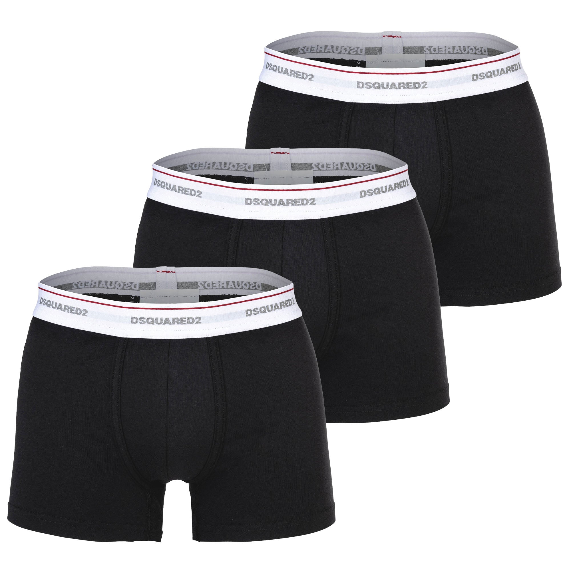 DSQUARED2 Herren Boxershorts, 3er Pack - 3-Pack Trunk, Cotton Stretch, Logobund