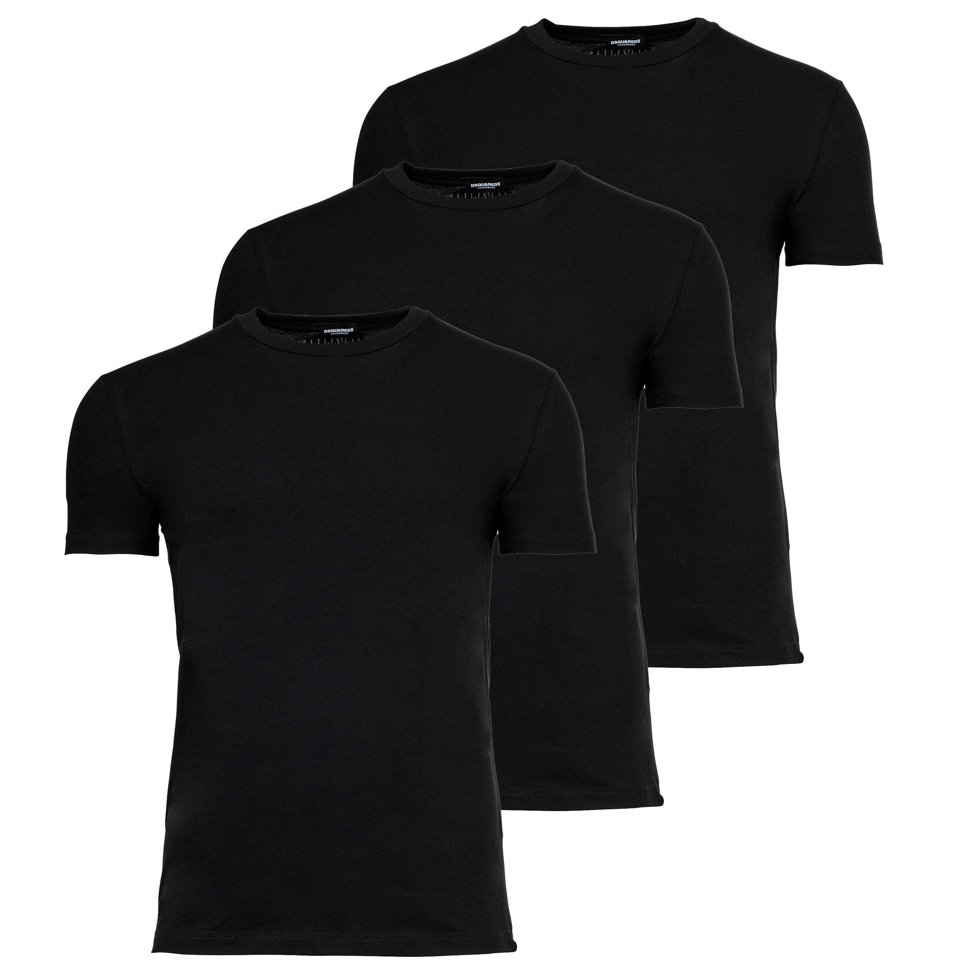 DSQUARED2 Herren T-Shirts, 3er Pack, Rundhals - TRI-PACK T-SHIRT, Cotton Stretch