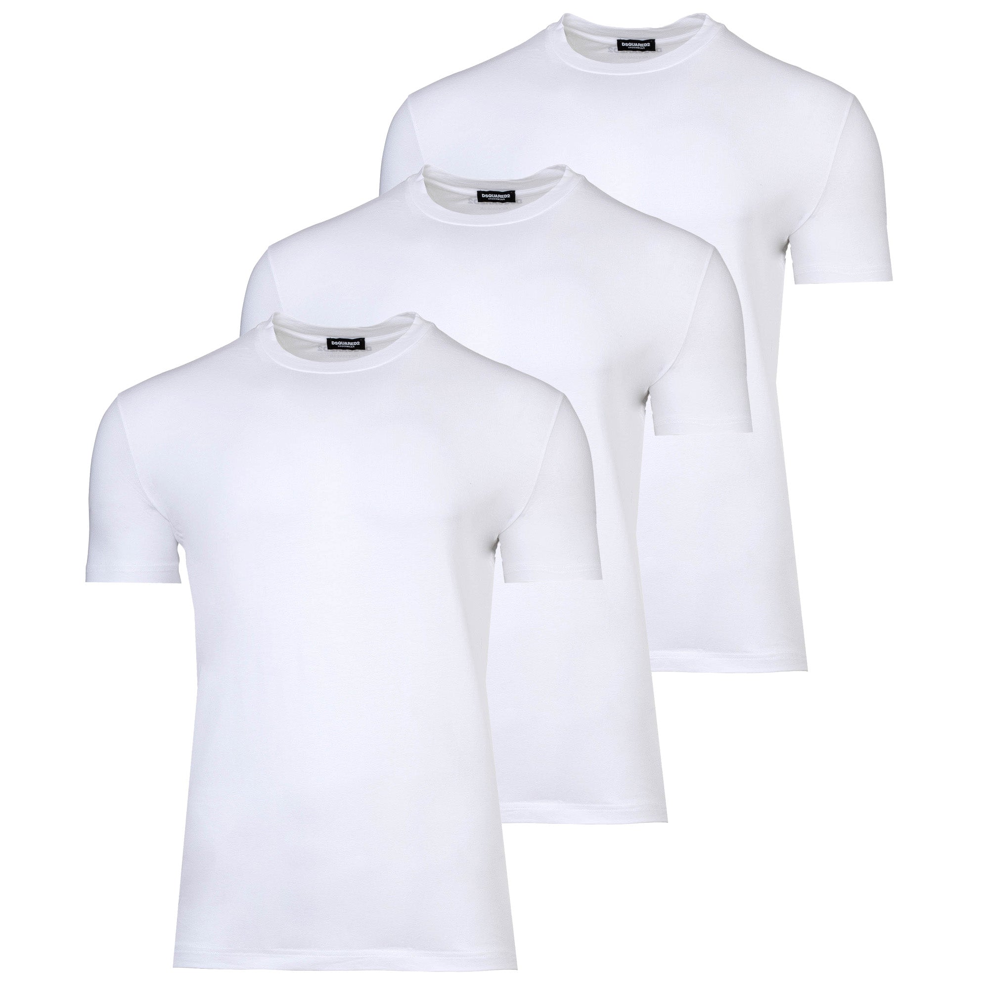 DSQUARED2 Herren T-Shirts, 3er Pack - 3-Pack T-Shirt, Rundhals-Ausschnitt, Cotton Stretch