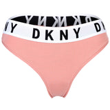 DKNY Women's String - Tanga, Cotton Modal Stretch, Logo Waistband, uni