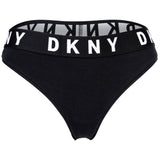 DKNY Damen String - Tanga, Cotton Modal Stretch, Logobund, einfarbig