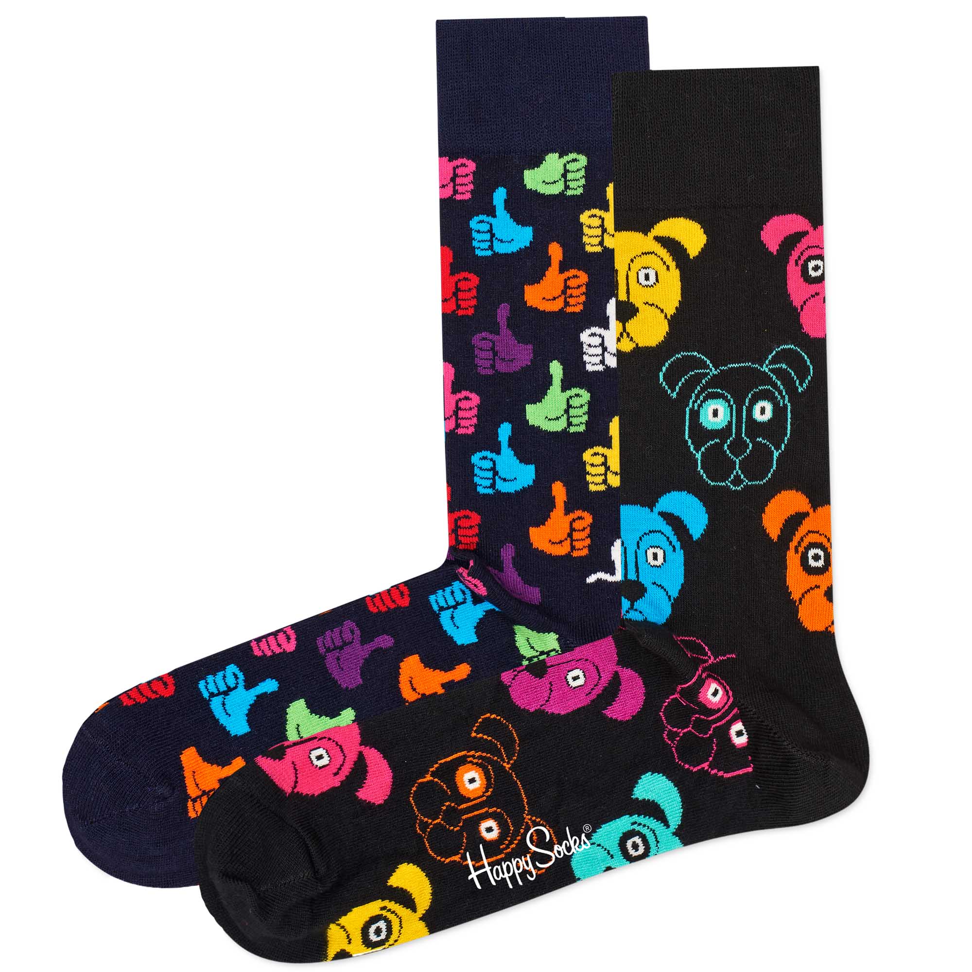 Happy Socks Unisex Socken, 2er Pack - Classic Crew, Organic Cotton, Farbmix