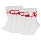 NIKE Unisex 6er Pack Sportsocken - Everyday Essential Stripe, einfarbig