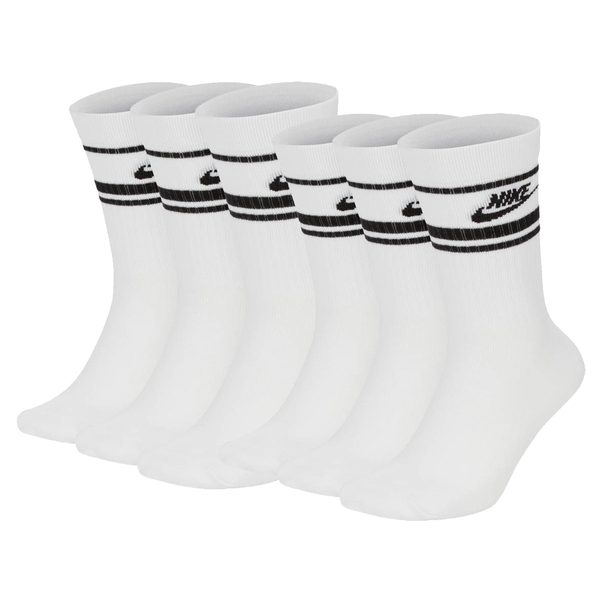 NIKE Unisex 6er Pack Sportsocken - Everyday Essential Stripe, einfarbig