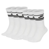 NIKE Unisex 6er Pack Sportsocken - Everyday Essential Stripe, einfarbig