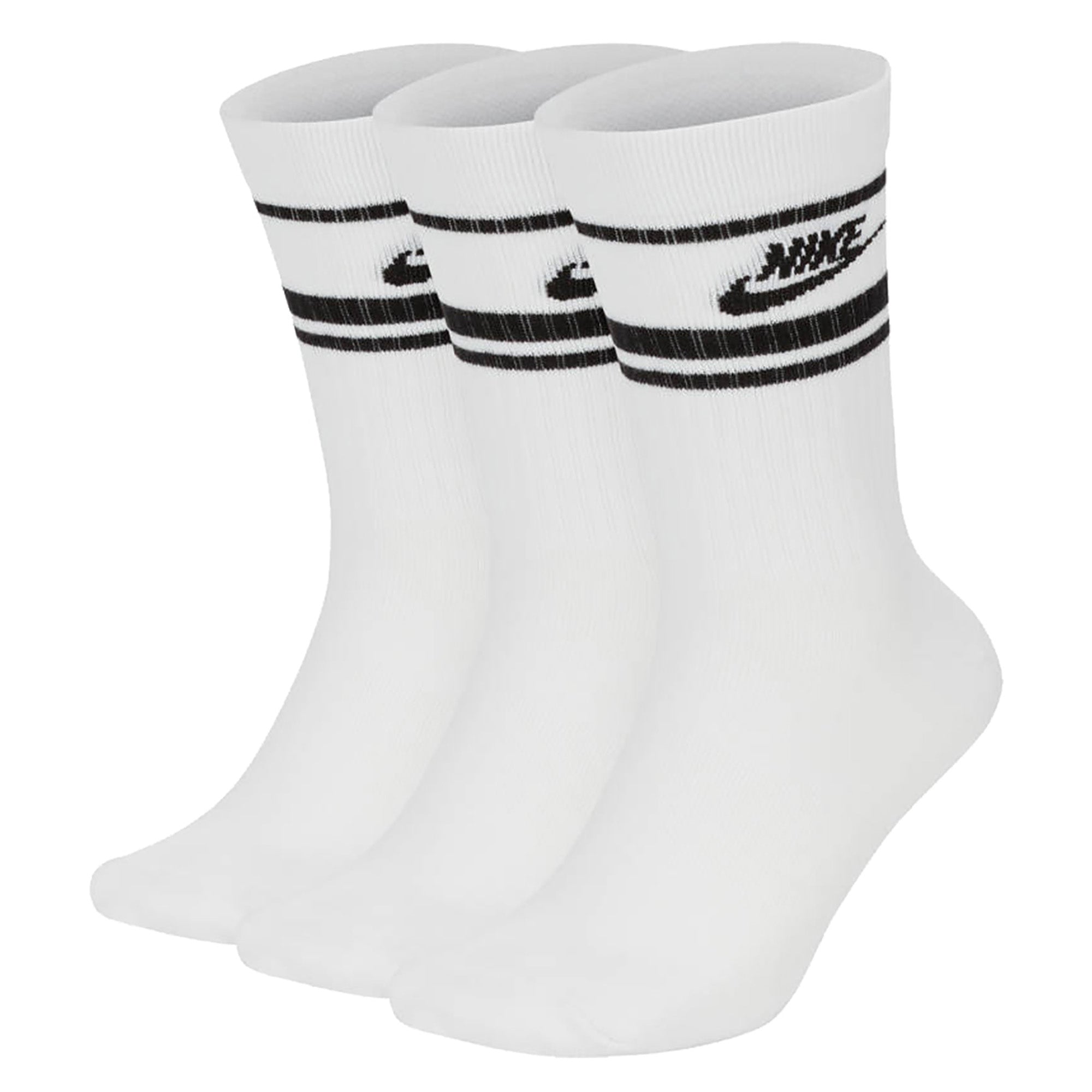 NIKE Unisex 3er Pack Sportsocken - Everyday Essential Stripe, einfarbig