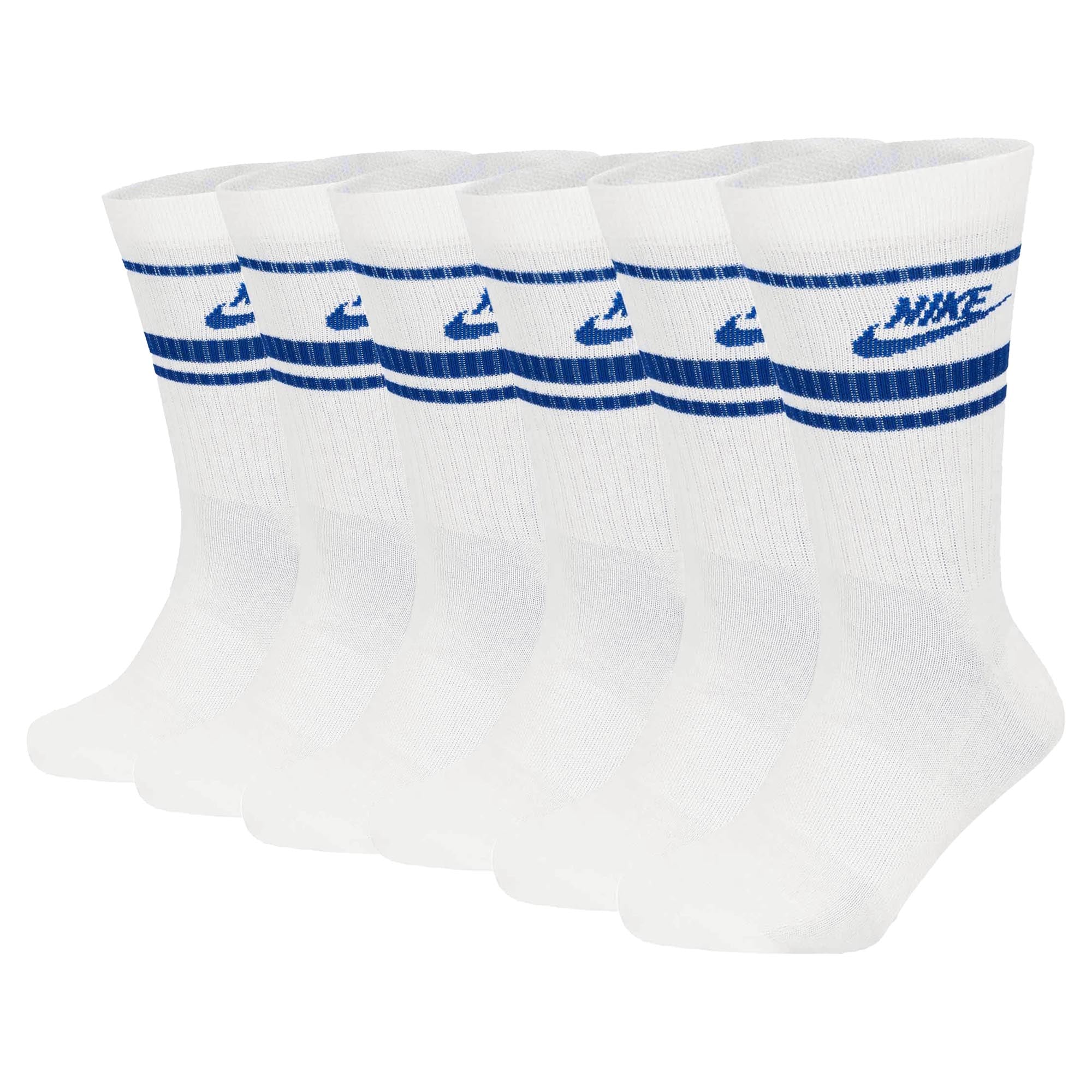 NIKE Unisex 6er Pack Sportsocken - Everyday Essential Stripe, einfarbig
