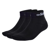 adidas Unisex Quarter Socks, 3-pack - Linear Cushioned Ankle, logo, padded, solid color