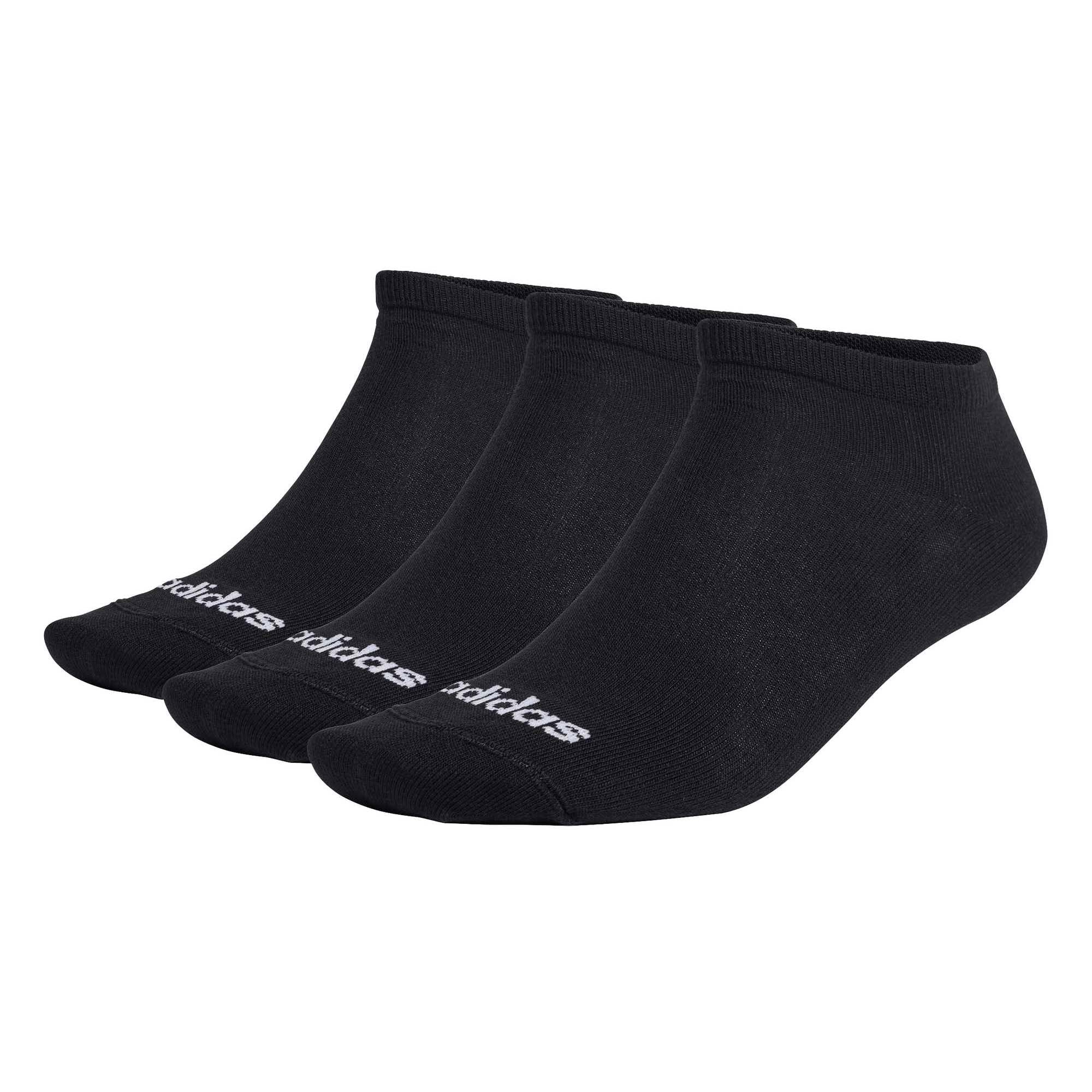 adidas Unisex Sneaker Socks, 3-Pack - Thin Linear Low-Cut, Rhin Socks, Logo, Solid Color
