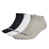 adidas Unisex Sneaker Socks, 3-Pack - Thin Linear Low-Cut, Rhin Socks, Logo, Solid Color