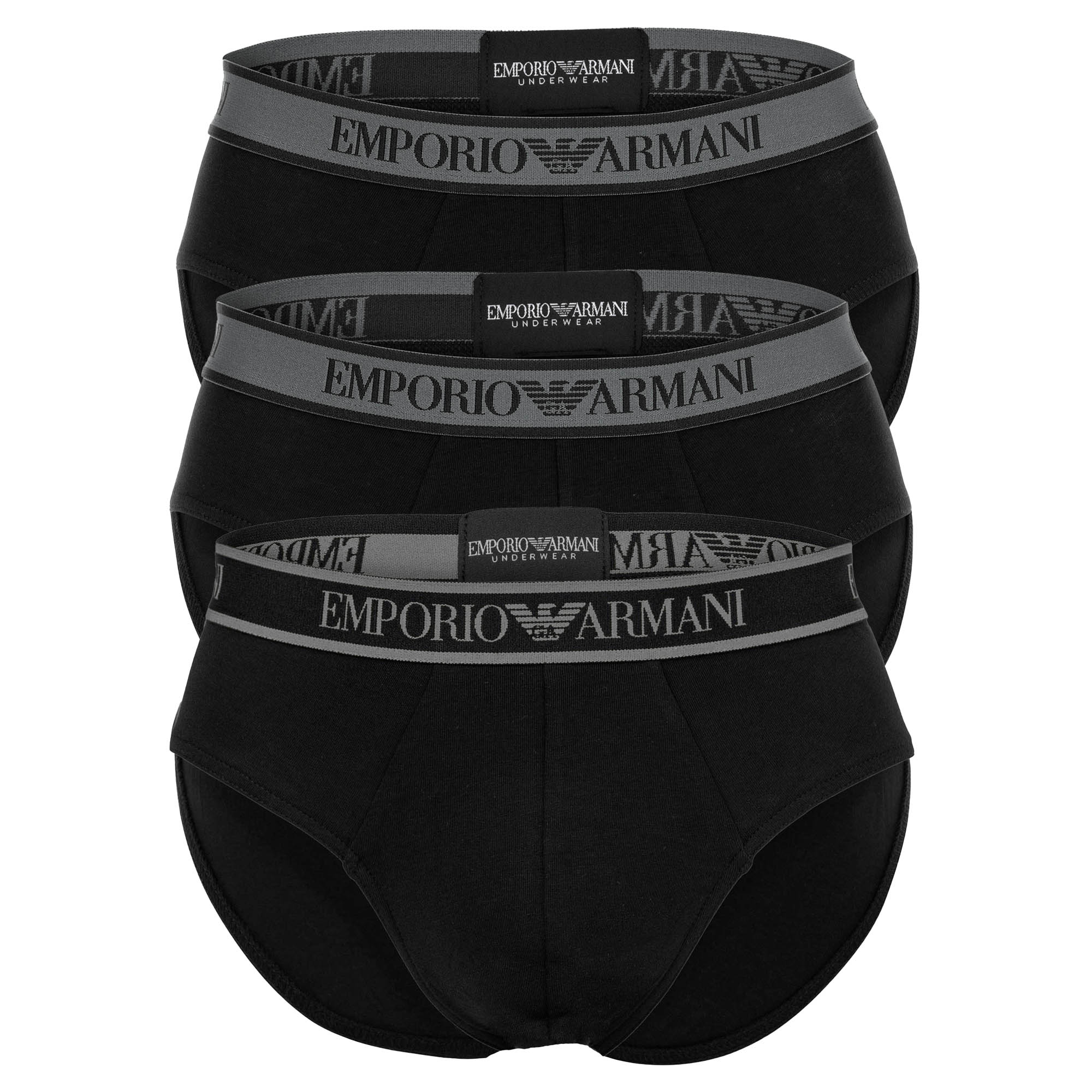 EMPORIO ARMANI Men's Briefs, 3-Pack - CORE LOGOBAND, Briefs, Stretch Cotton