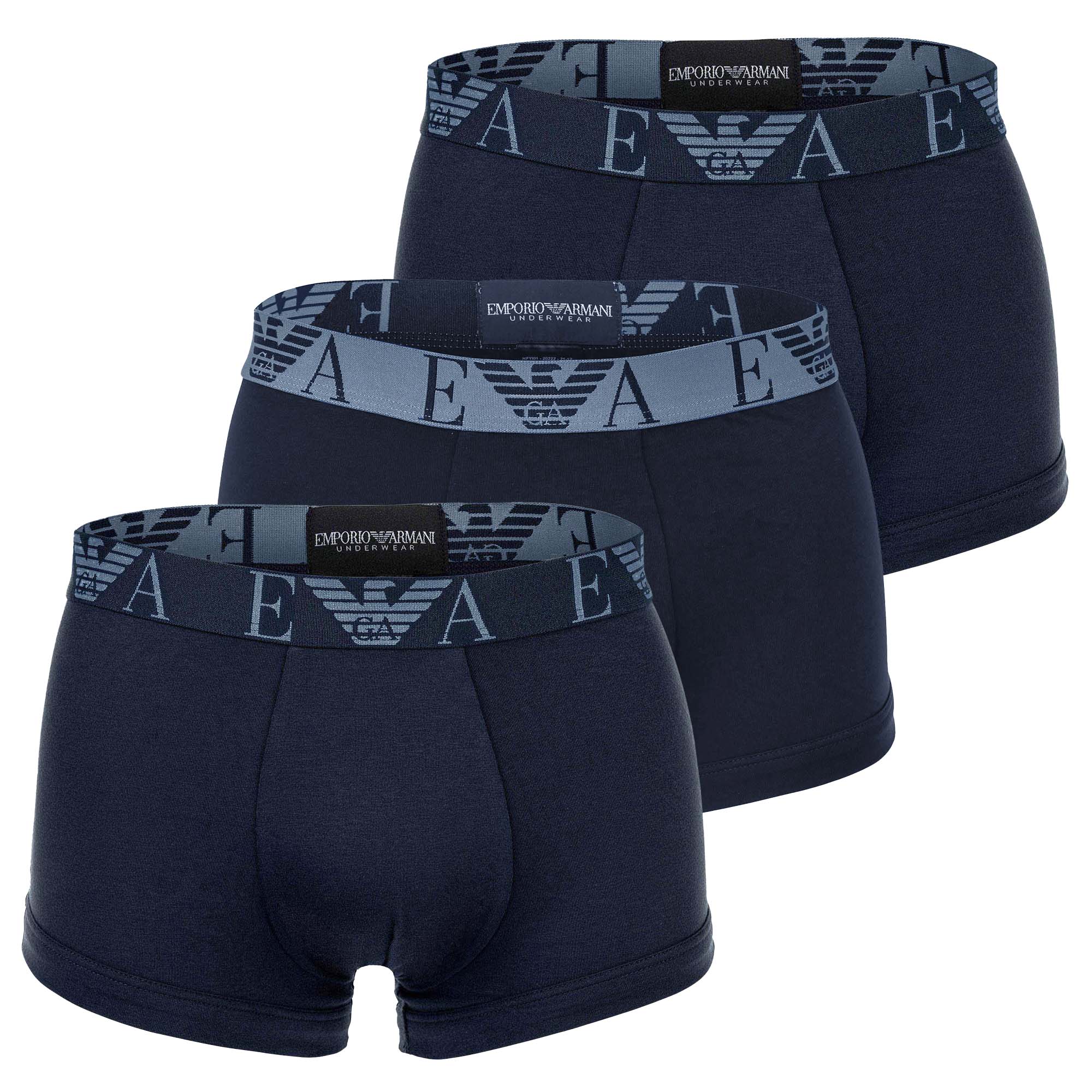EMPORIO ARMANI men's trunks, 3-pack - BOLD MONOGRAM, shorts, stretch cotton