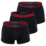 EMPORIO ARMANI Herren Trunks, 3er Pack - BOLD MONOGRAM, Shorts, Stretch Cotton