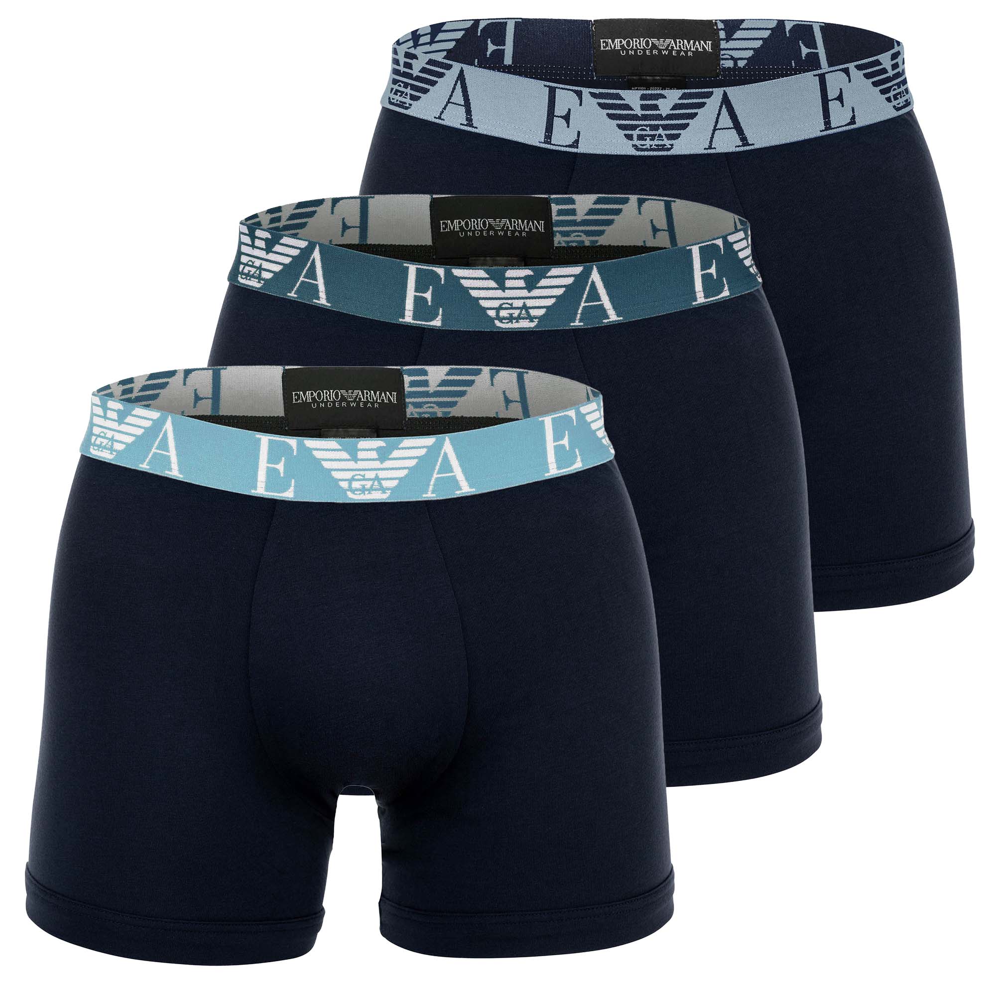 EMPORIO ARMANI Herren Boxershorts, 3er Pack - BOLD MONOGRAM, Boxer, Stretch Cotton