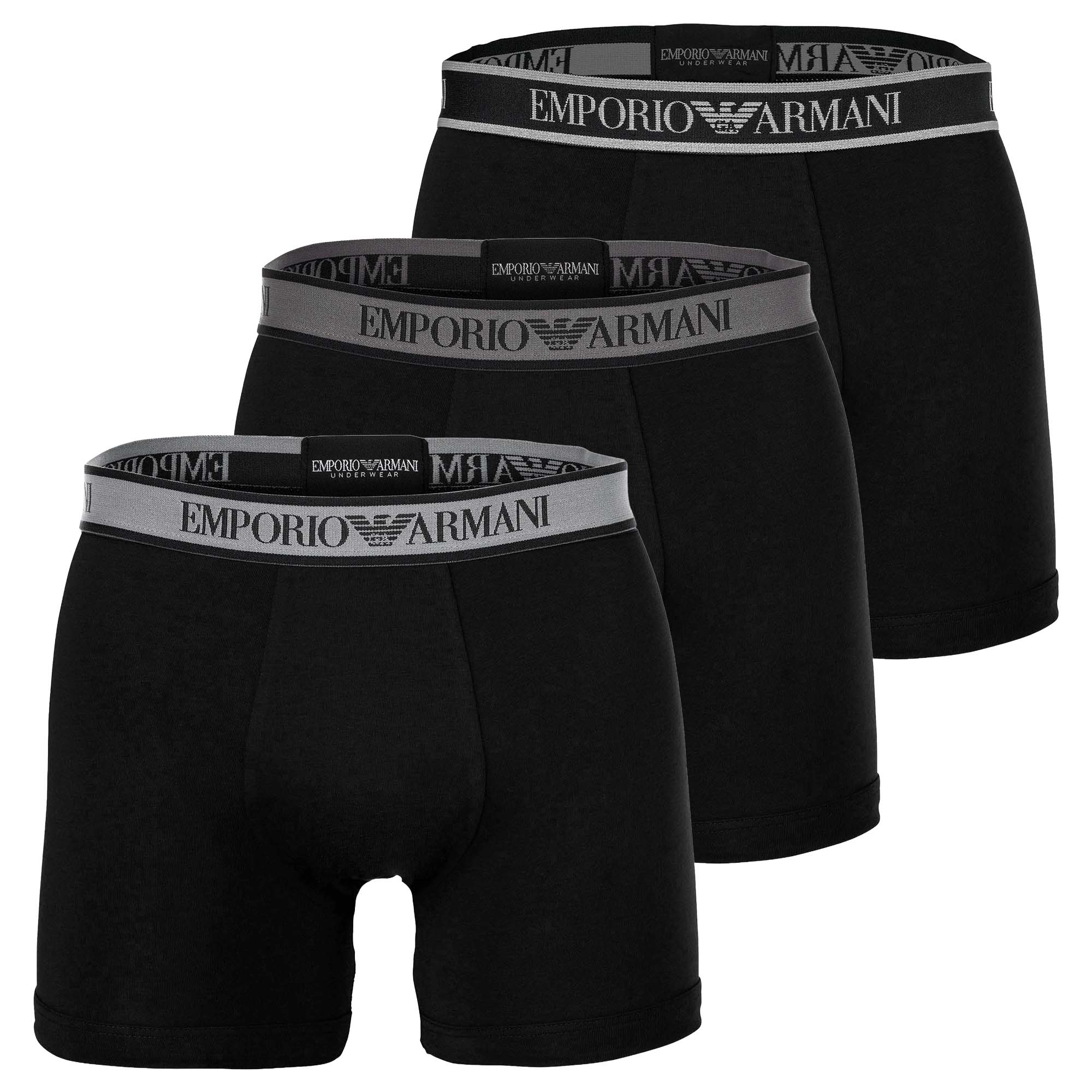 EMPORIO ARMANI Herren Boxershorts, 3er Pack - CORE LOGOBAND, Boxer, Stretch Cotton