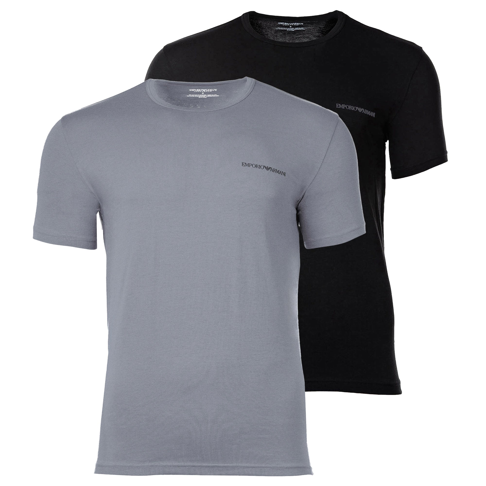 EMPORIO ARMANI Herren T-Shirt, 2er Pack - CORE LOGOBAND, Rundhals, Regular Fit, Stretch Cotton