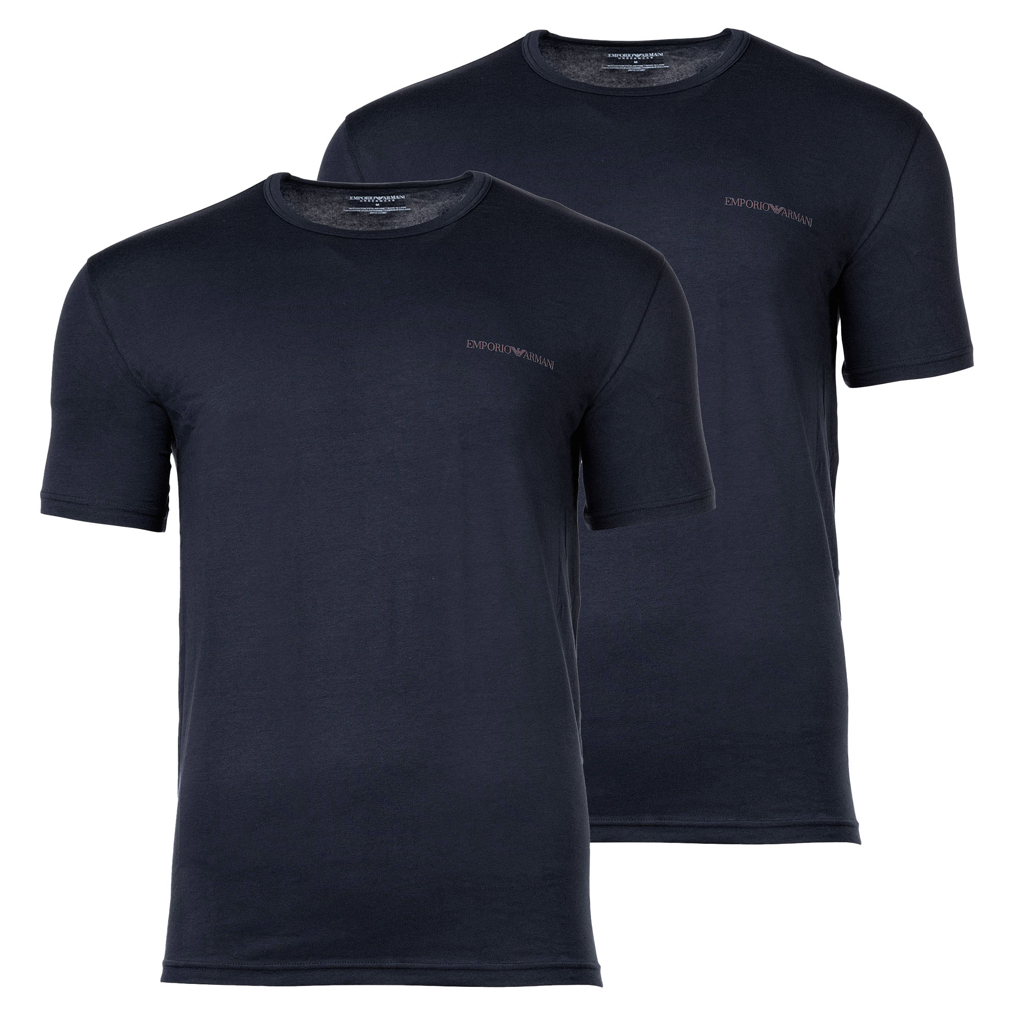 EMPORIO ARMANI Herren T-Shirt, 2er Pack - CORE LOGOBAND, Rundhals, Regular Fit, Stretch Cotton