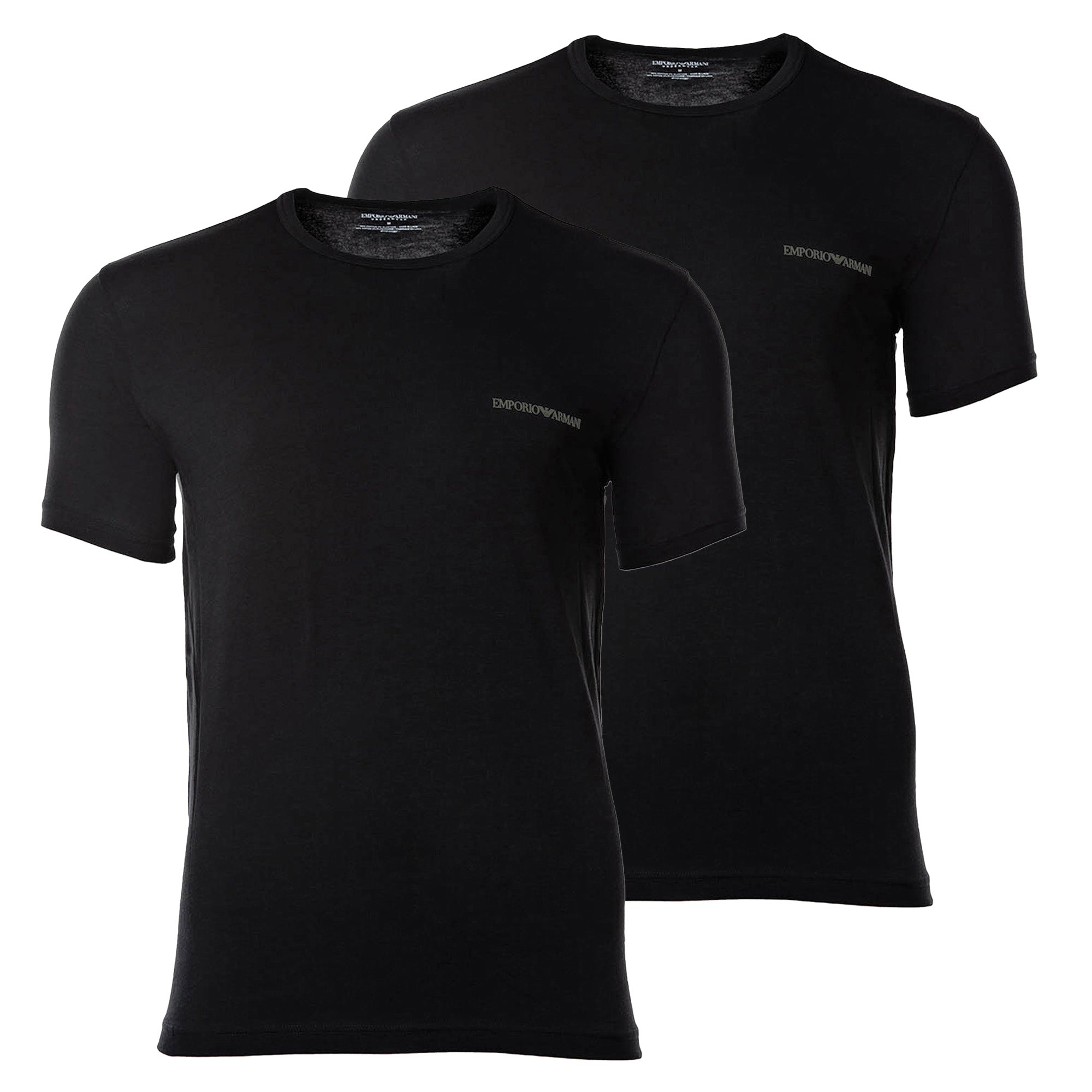 EMPORIO ARMANI Herren T-Shirt, 2er Pack - CORE LOGOBAND, Rundhals, Regular Fit, Stretch Cotton