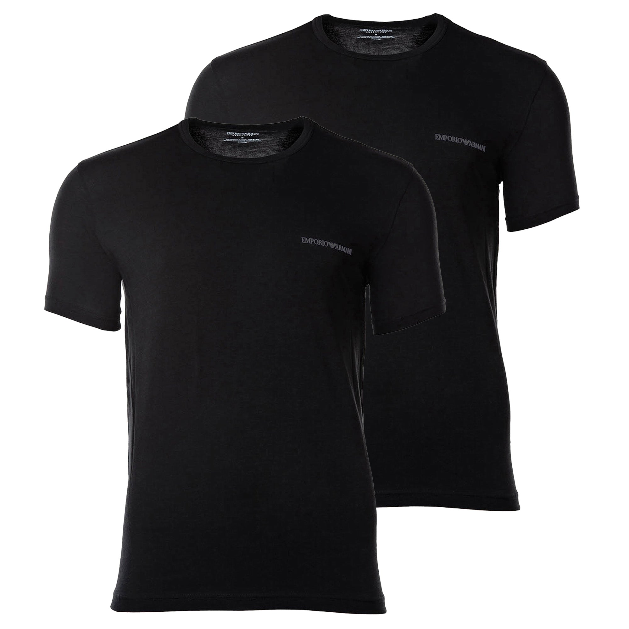 EMPORIO ARMANI Herren T-Shirt, 2er Pack - CORE LOGOBAND, Rundhals, Regular Fit, Stretch Cotton