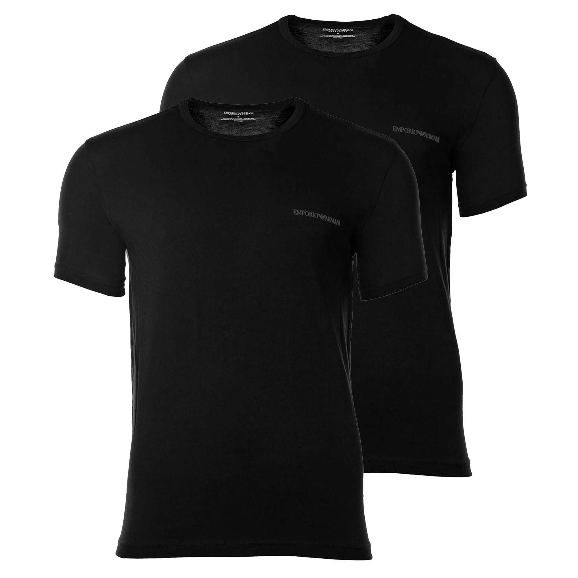 EMPORIO ARMANI Herren T-Shirt, 2er Pack - PURE COTTON, Rundhals, Regular Fit, Logo