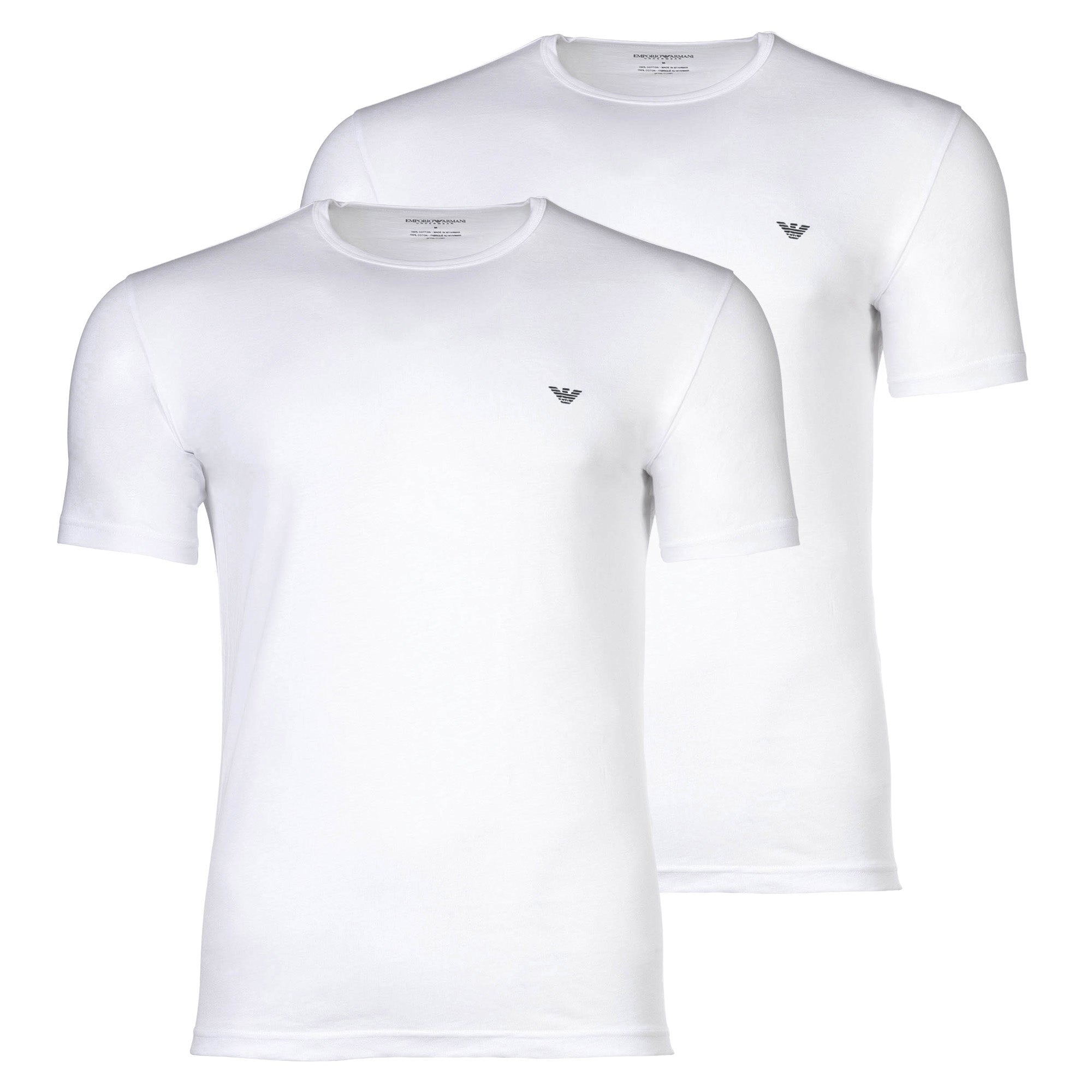 EMPORIO ARMANI Men's T-shirt, 2-pack - CORE LOGOBAND, round neck, regular fit, stretch cotton