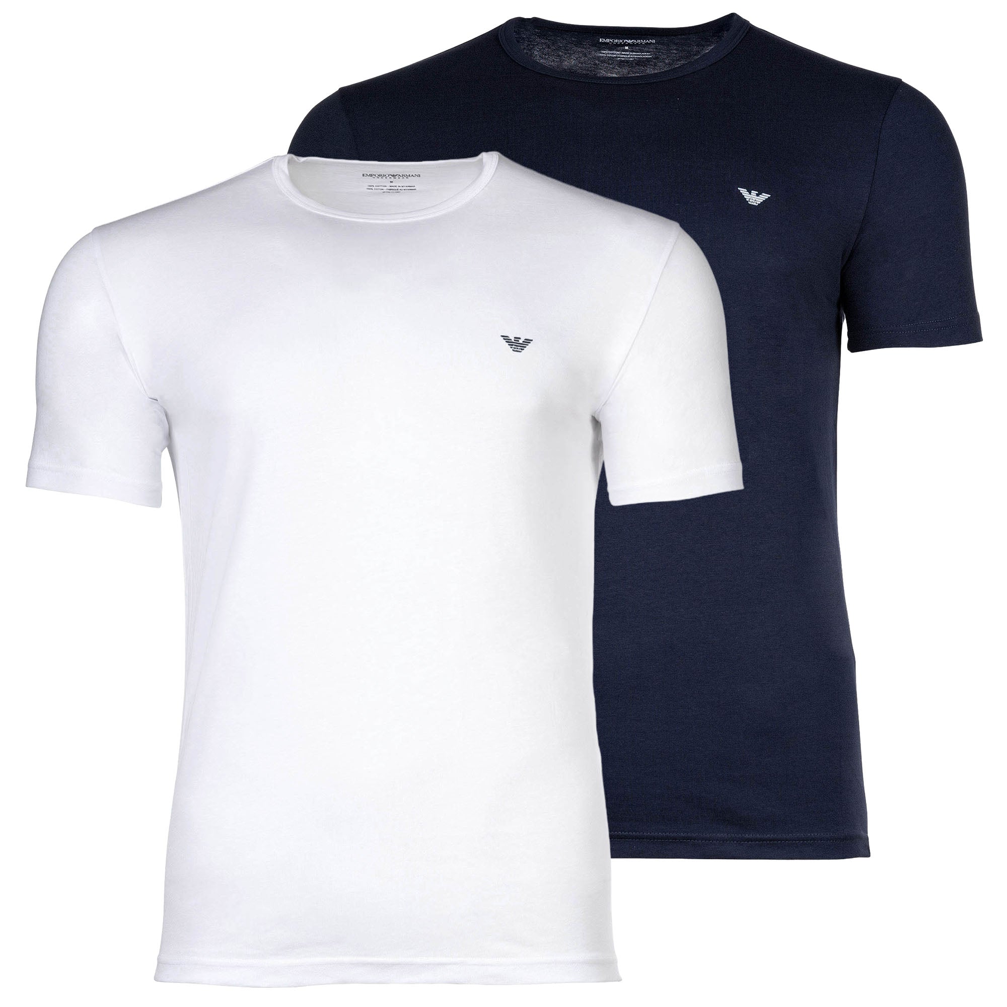 EMPORIO ARMANI Herren T-Shirts, 2er Pack - CORE LOGOBAND, Rundhals, Regular Fit, Stretch Cotton
