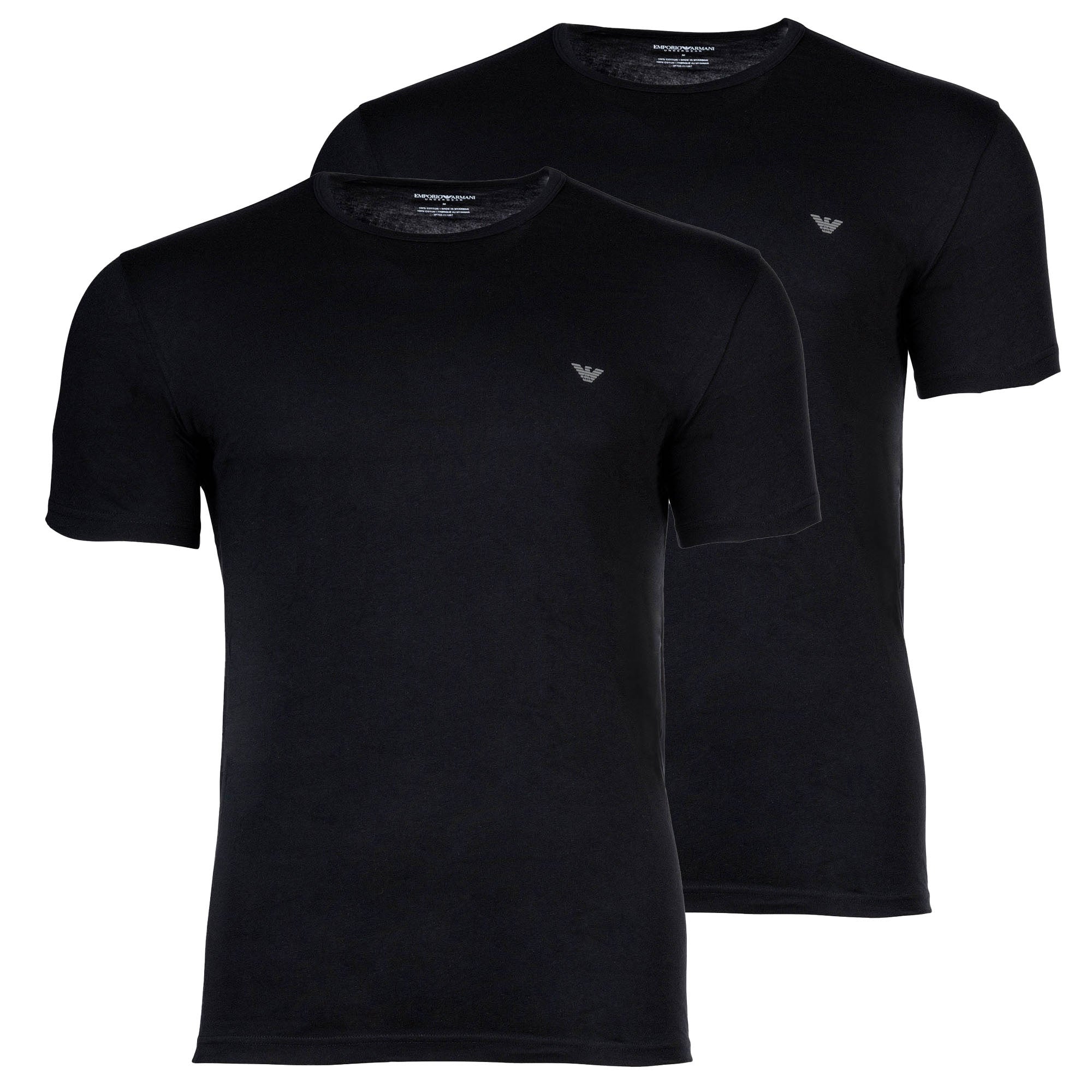 EMPORIO ARMANI Herren T-Shirt, 2er Pack - ENDURANCE, Rundhals, Regular Fit, Stretch Cotton
