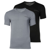 EMPORIO ARMANI Herren T-Shirt, 2er Pack - CORE LOGOBAND, V-Neck, Regular Fit, Stretch Cotton
