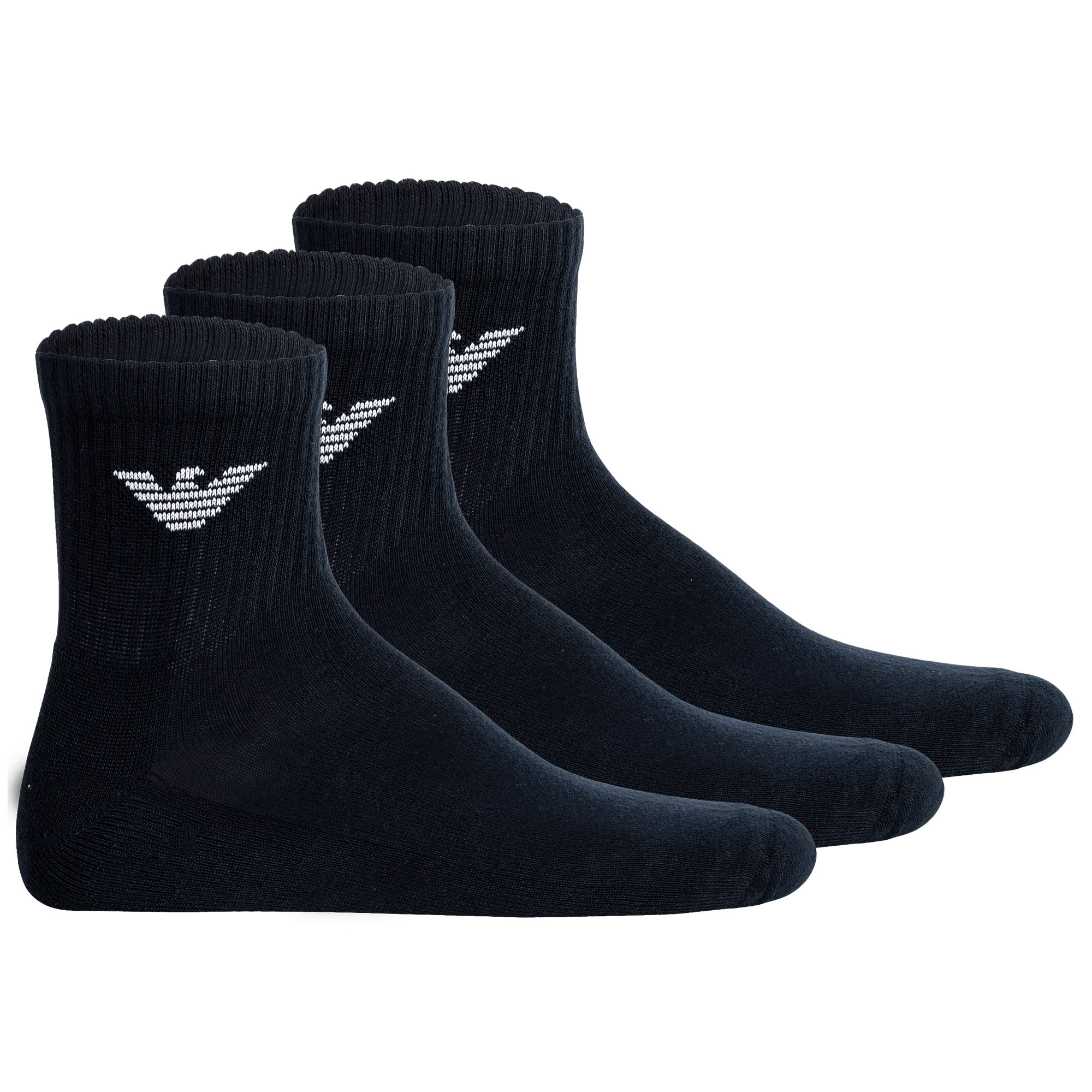 EMPORIO ARMANI Herren Quartersocken, 3er Pack - SPORTY SPONGE, Ankle Socks, One Size
