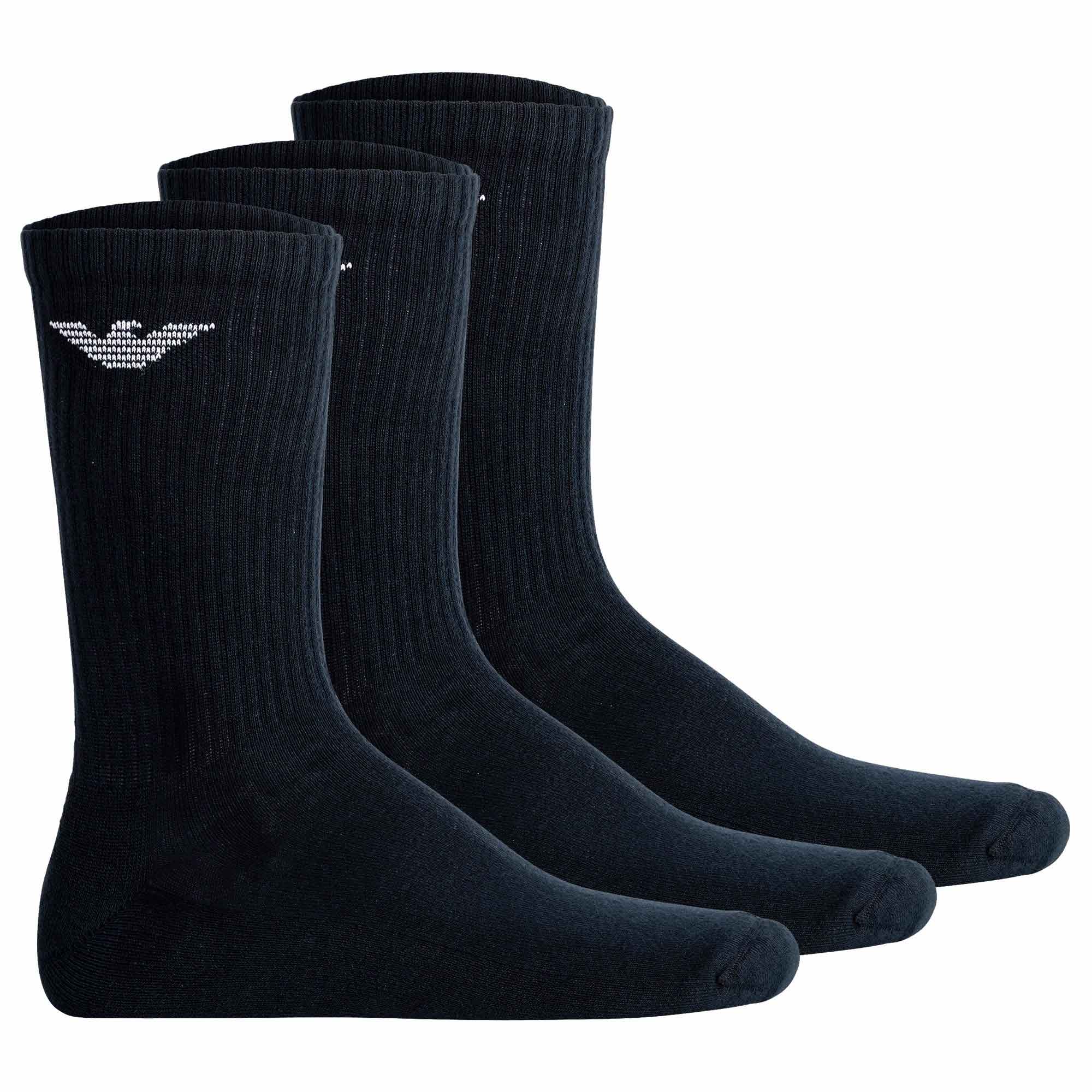 EMPORIO ARMANI Herren Socken, 3er Pack - SPORTY SPONGE, Short Socks, One Size