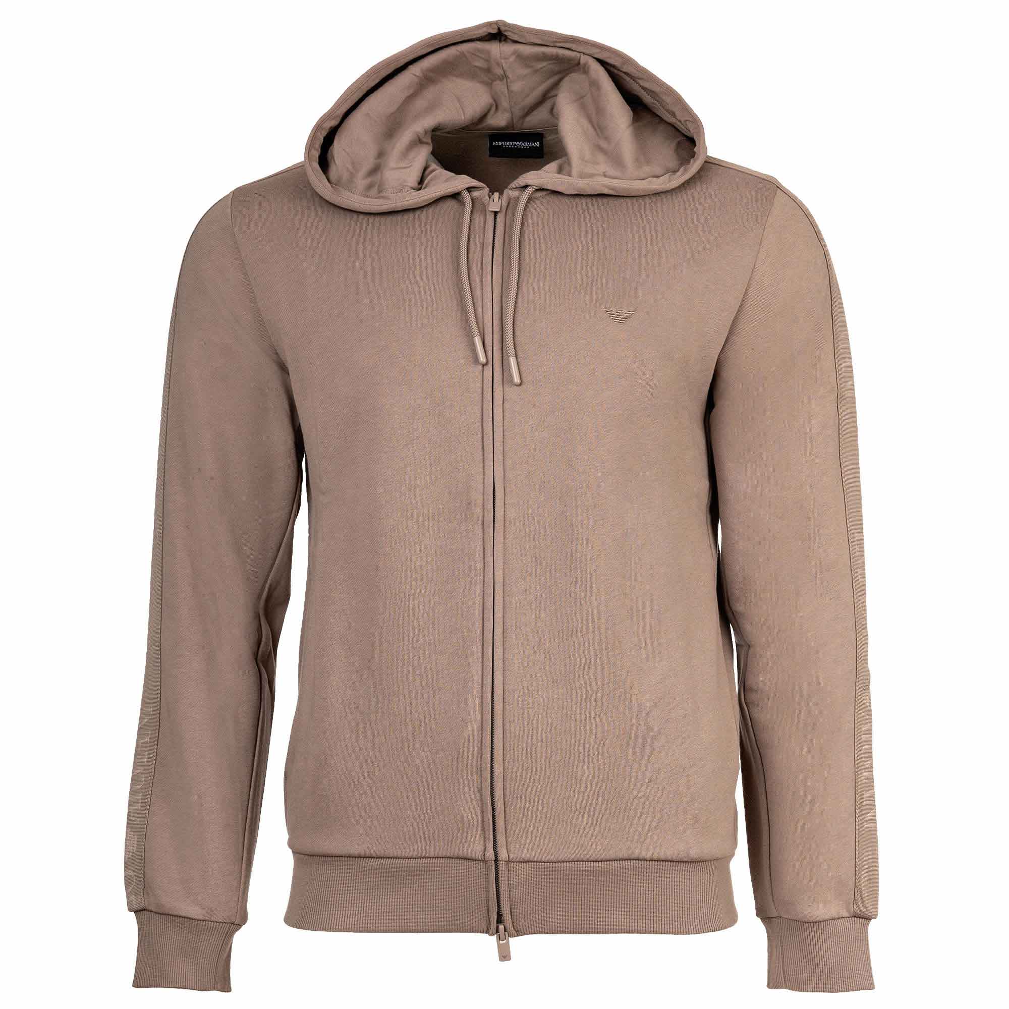 EMPORIO ARMANI Herren Sweatjacke mit Kapuze - BASIC TERRY, Zipper, Cotton-Mix