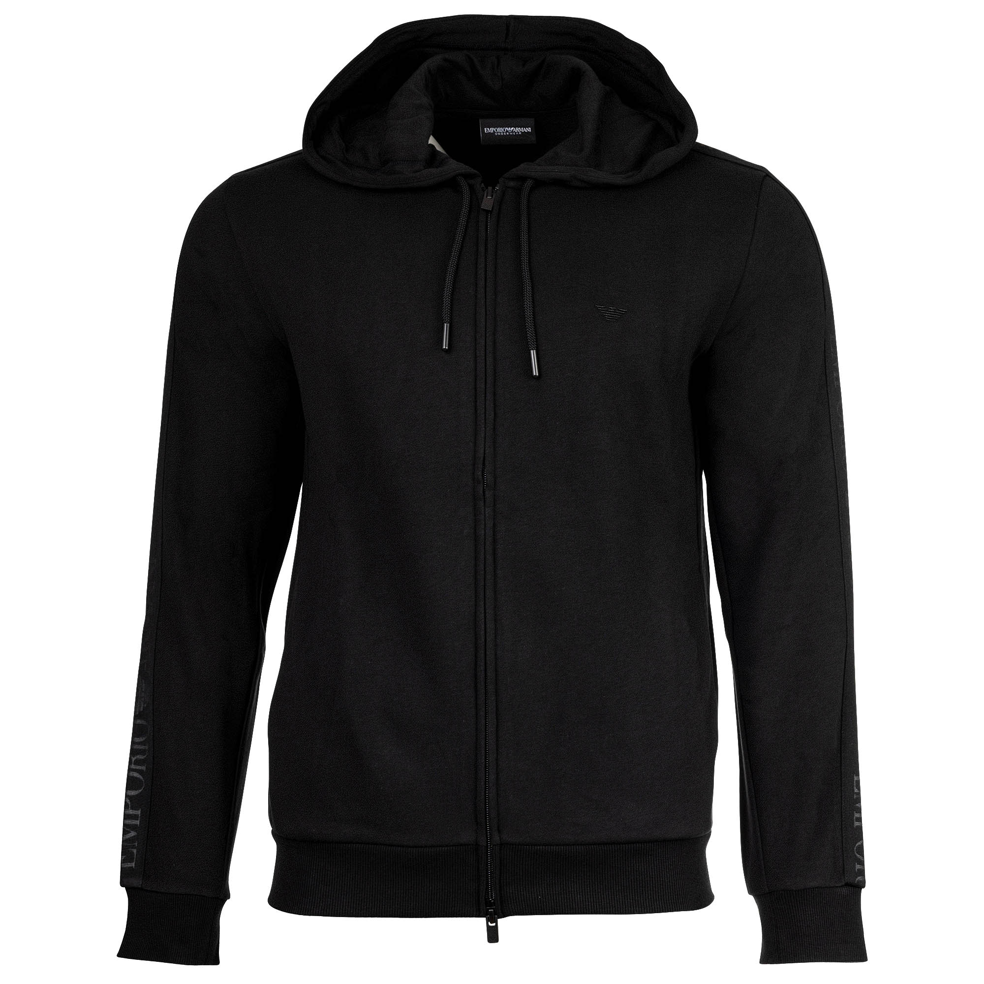 EMPORIO ARMANI Herren Sweatjacke mit Kapuze - BASIC TERRY, Zipper, Cotton-Mix