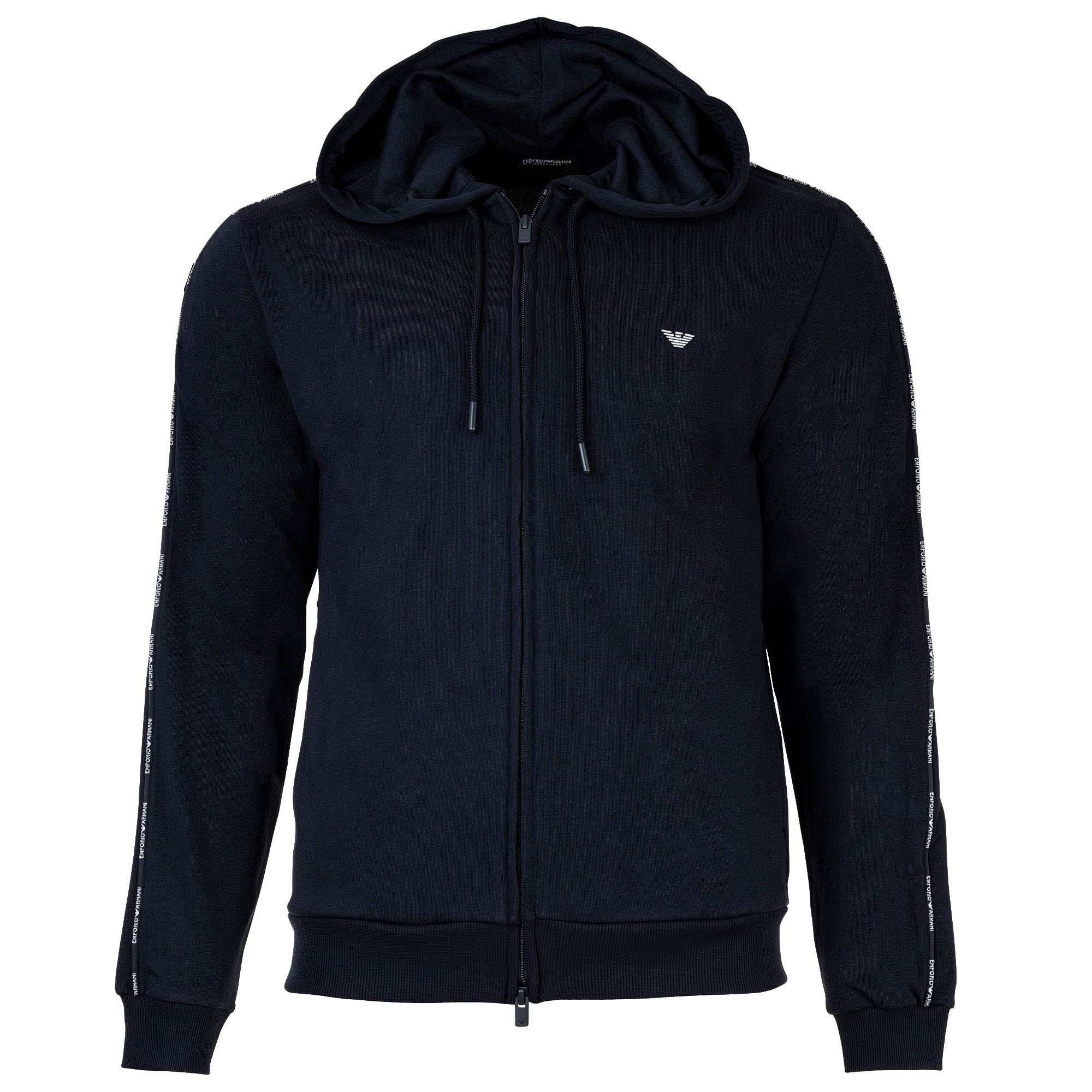 EMPORIO ARMANI Herren Sweatjacke mit Kapuze - BASIC TERRY, Zipper, Baumwoll-Mix