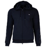 EMPORIO ARMANI Herren Sweatjacke mit Kapuze - BASIC TERRY, Zipper, Baumwoll-Mix