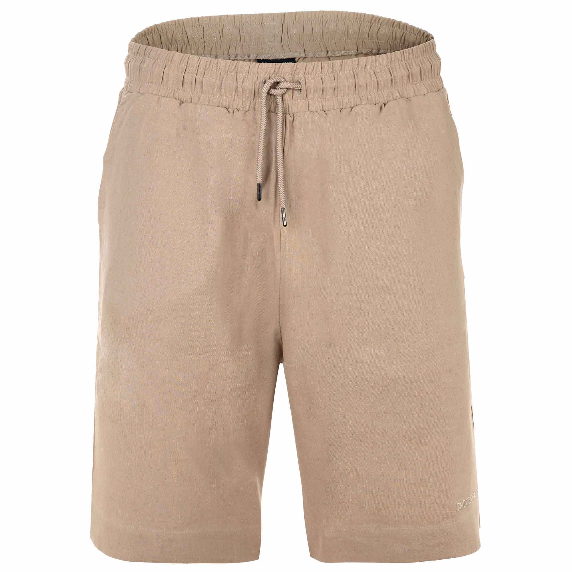 EMPORIO ARMANI Herren Bermudashorts - LINEN BLEND, Bermuda, Leinen-Viskose-Mix