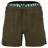 EMPORIO ARMANI Herren Badeshorts - LOGOBAND, Boxer, Beachwear, Logo-Bund, einfarbig