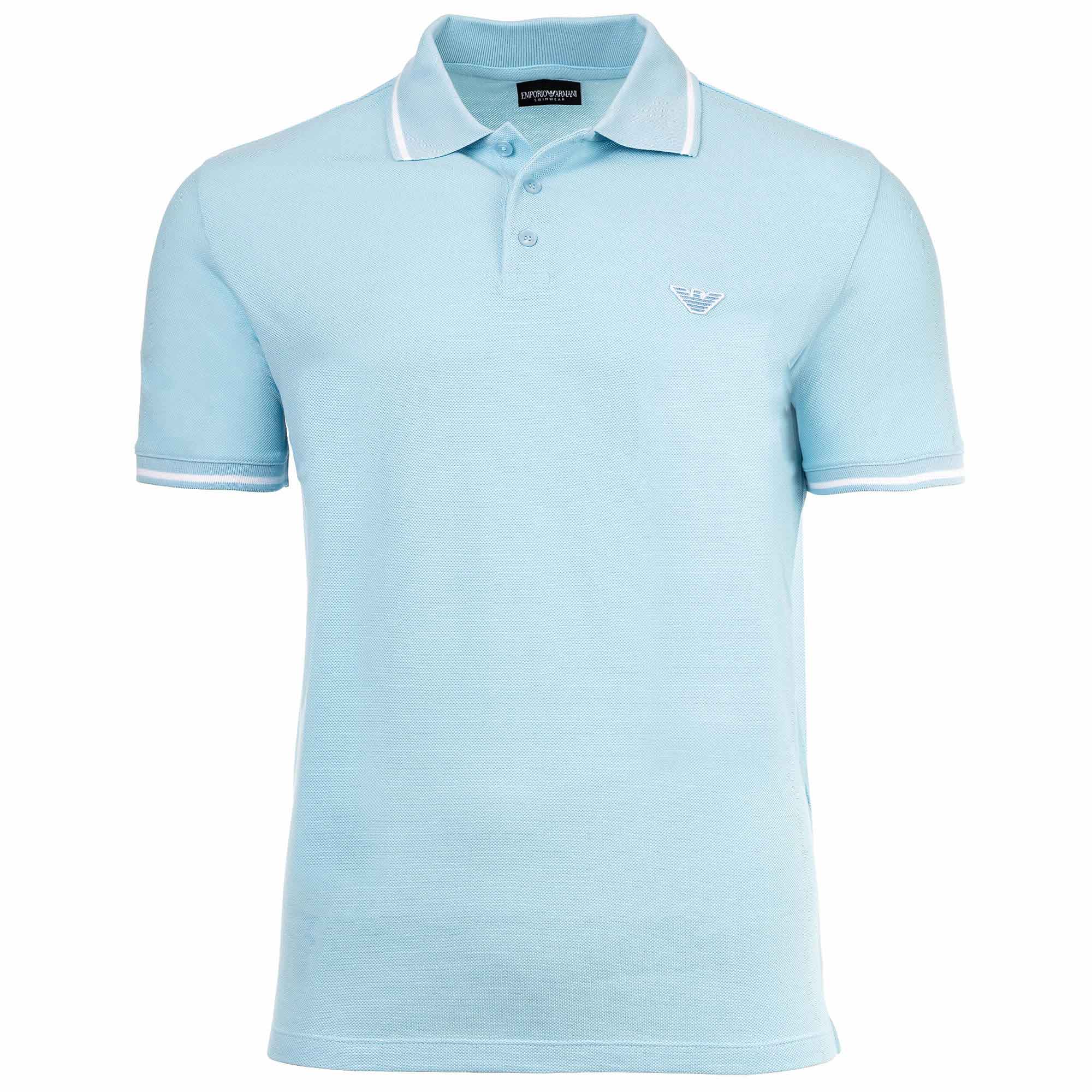 EMPORIO ARMANI Herren Poloshirt - ESSENTIAL, Pique, Logo, Baumwolle, einfarbig