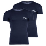 EMPORIO ARMANI Men's T-Shirt, 2-Pack - BOLD MONOGRAM, Short Sleeve, Round Neck, Stretch Cotton