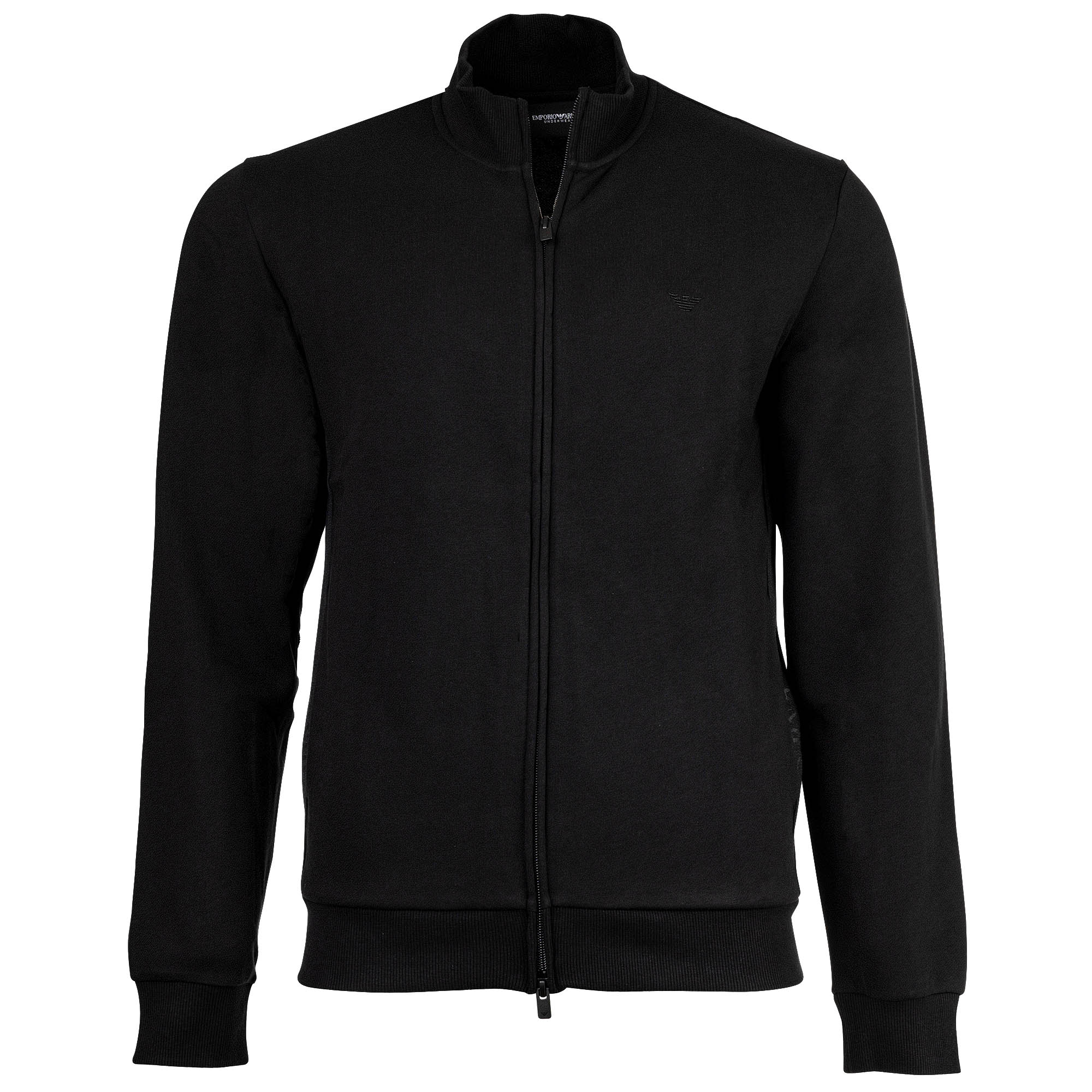 EMPORIO ARMANI Herren Sweatjacke mit Stehkragen - BASIC TERRY, Zipper, Cotton-Mix