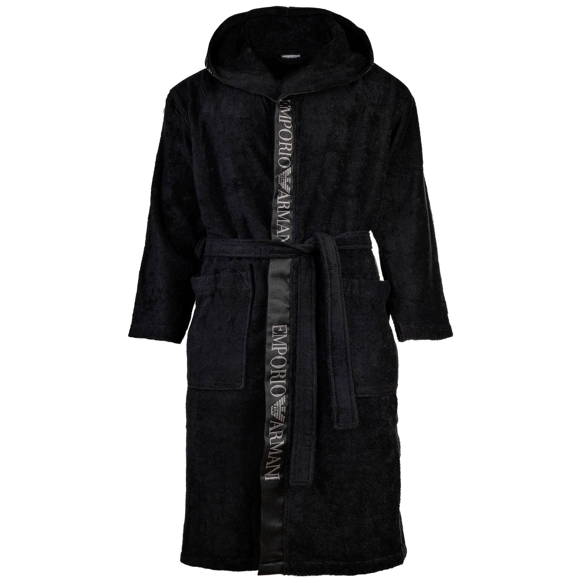 EMPORIO ARMANI Herren Bademantel - SPONGE, Bathrobe, Logo, Frottier, Cotton