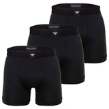 EMPORIO ARMANI Herren Boxershorts, 3er Pack - ESSENTIAL LOGOLABEL, Long Boxer, Stretch Cotton