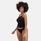 Bamboo basics Damen String EMMA, 6er Pack - Logo-Bund, atmungsaktiv, Single Jersey