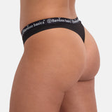 Bamboo basics Damen String EMMA, 6er Pack - Logo-Bund, atmungsaktiv, Single Jersey