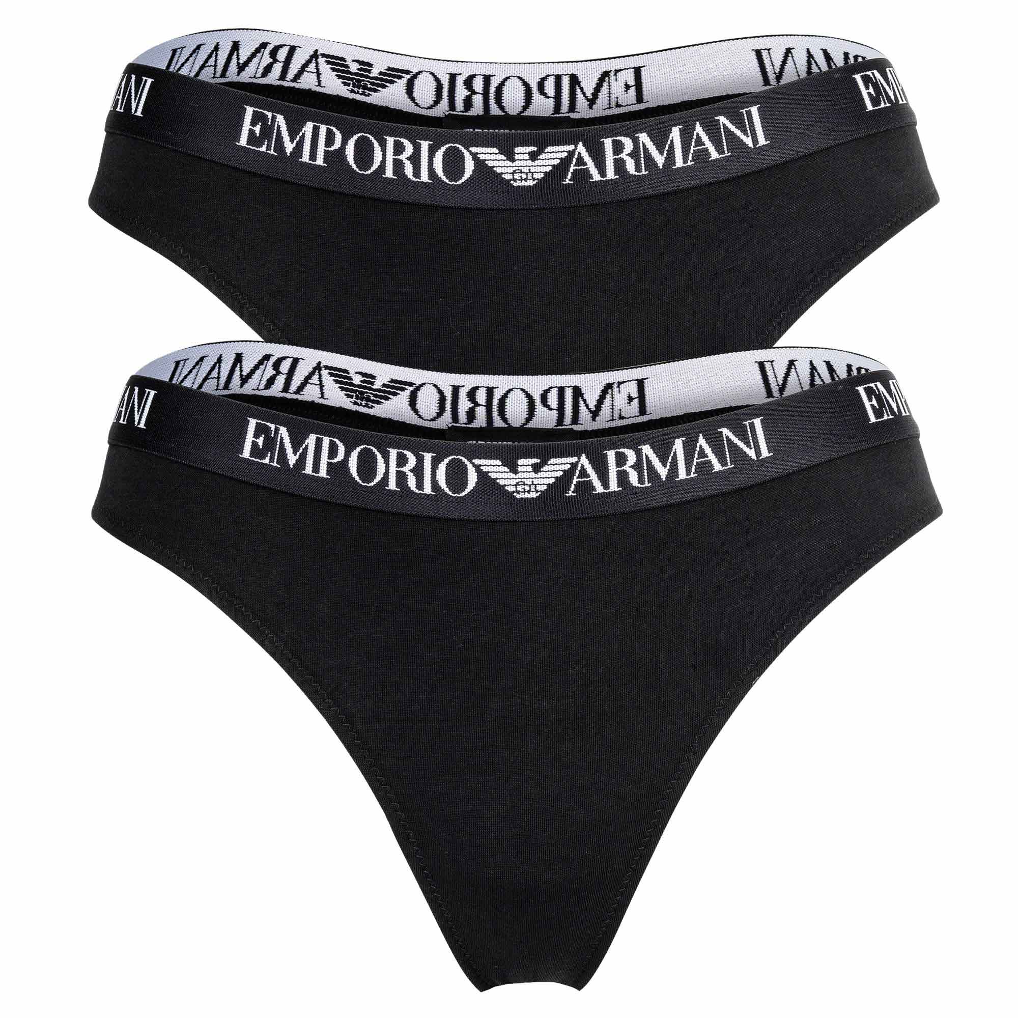 EMPORIO ARMANI women's thong, 2-pack - ESSENTIAL COTTON, T-Thong, Cotton Stretch