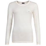 EMPORIO ARMANI Damen Langarmshirt, Rundhals - ESSENTIAL STUDS, Viskose Stretch