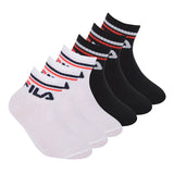 FILA Kinder Socken, 6er Pack - Qaurter, Logo, Streifen, einfarbig