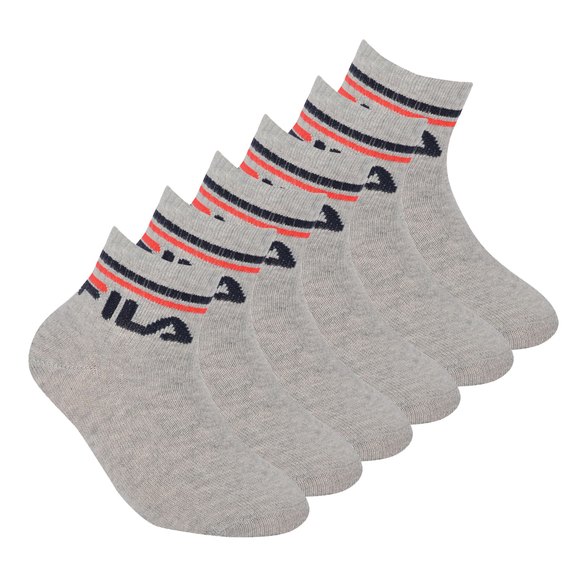 FILA Kinder Socken, Multipack - Qaurter, Logo, Streifen, einfarbig