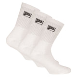 FILA 3 Paar Socken Unisex - Frottee Tennissocken, Crew Socks, Logobund, 35-46